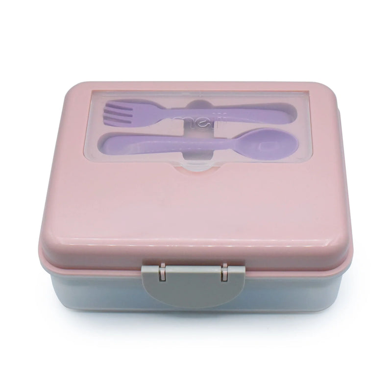 Lonchera Bento Box con cubiertos Rosa, Melii