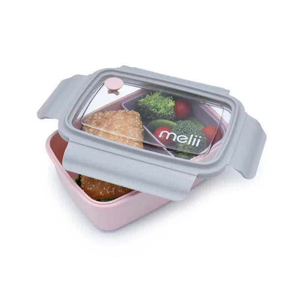 Lonchera Bento Box con divisor 880ml Rosa, Melii