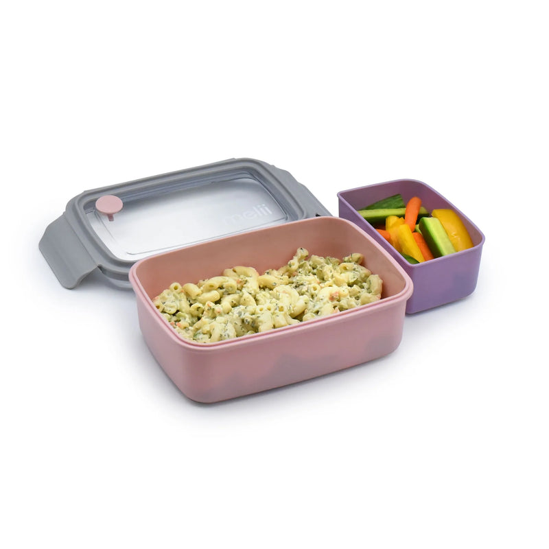 Lonchera Bento Box con divisor 880ml Rosa, Melii