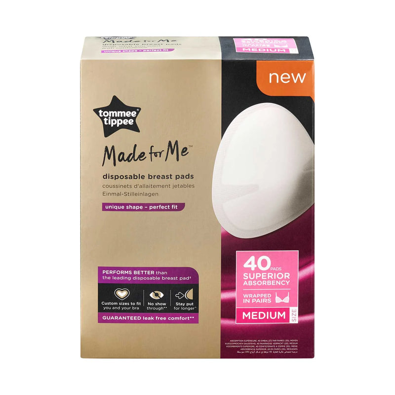 Absorbentes de leche Closer to Nature 40 unidades. Talla M, Tommee Tippee