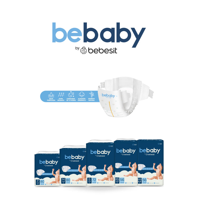 Pañales BeBaby Premium XXG 56u Hipoalergénico, Bebesit