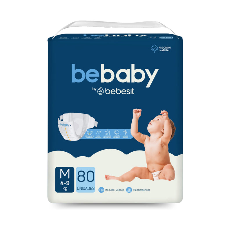 Pañales BeBaby Premium M 80u Hipoalergénico, Bebesit