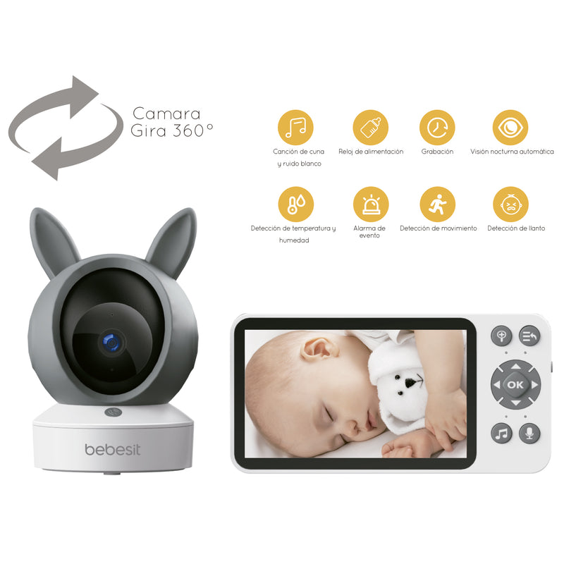 Monitor Camara 360 SmartGuard HF3.0 Wifi1080p Ruido Blanco + Soporte