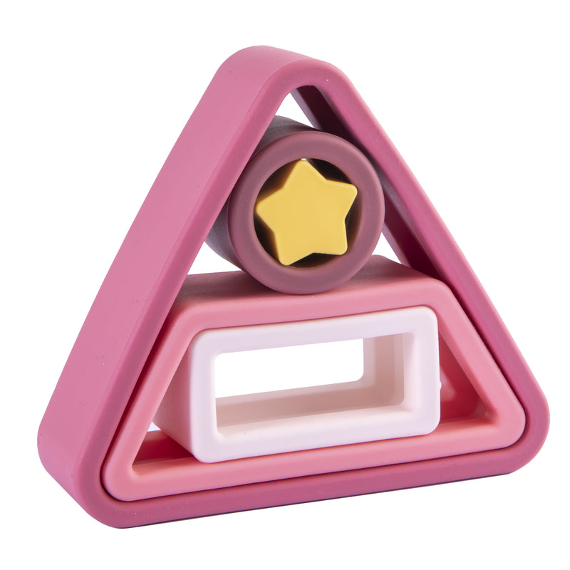 Juguete Montessori Geometria Silicona Rosa, Bebesit