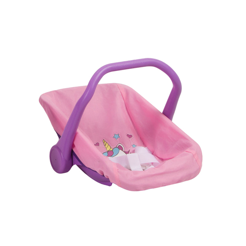 Juguete Coche Travel Muñeca con cuna unicornio