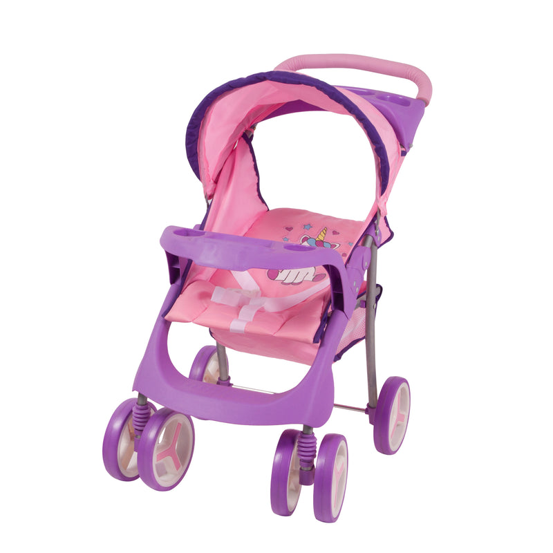 Juguete Coche Travel Muñeca con cuna unicornio