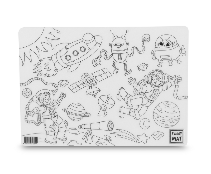 FUNNY MAT ESPACIO & DINOSAURIOS 2 PACK CON 6 ROTULADORES.