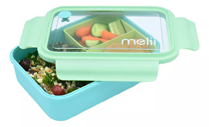 Lonchera Bento Box con divisor 1250ml Azul, Melii