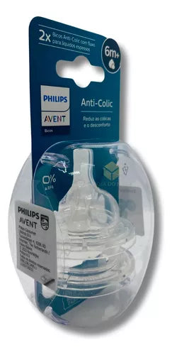 2 Tetinas Anticolic Liquidos Espesos 6m+, Philips Avent