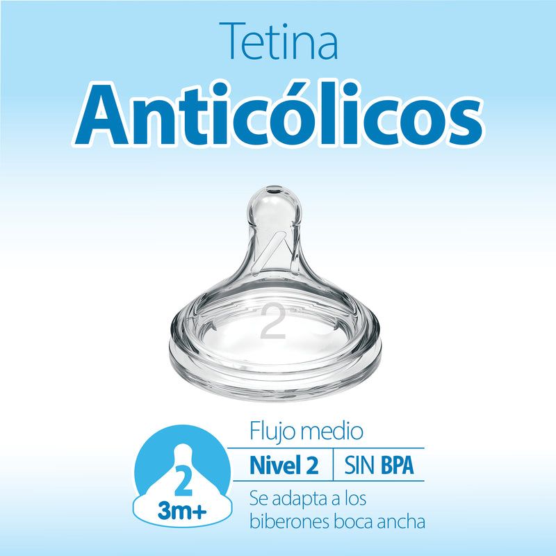 Mamadera Anticólico Boca Ancha 330ml, c/Tetina 3M+, Dr.Brown&