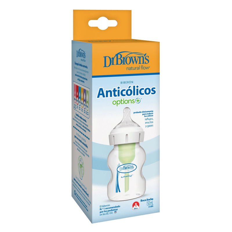 Mamadera Anticólico Boca Ancha 150ml, Dr.Brown&