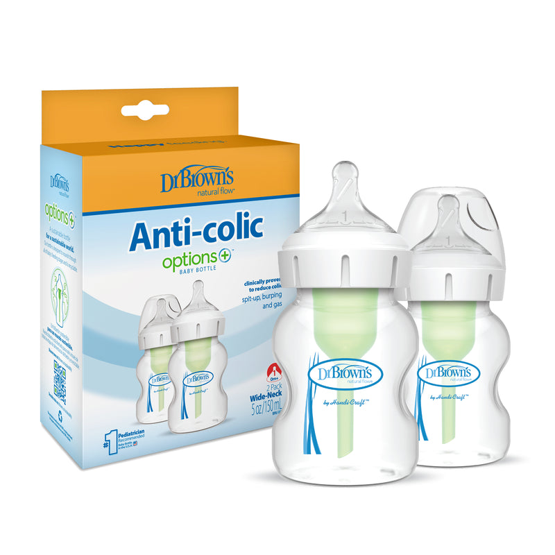 Pack 2 Mamaderas Anticólico Boca Ancha 150ml, Dr.Brown&