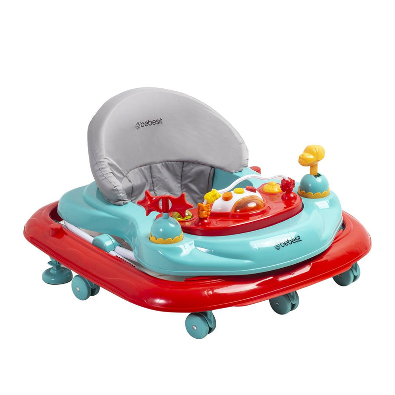 Andador Airbus Rojo Celeste, Bebesit - KIDSCLUB Tienda ONLINE