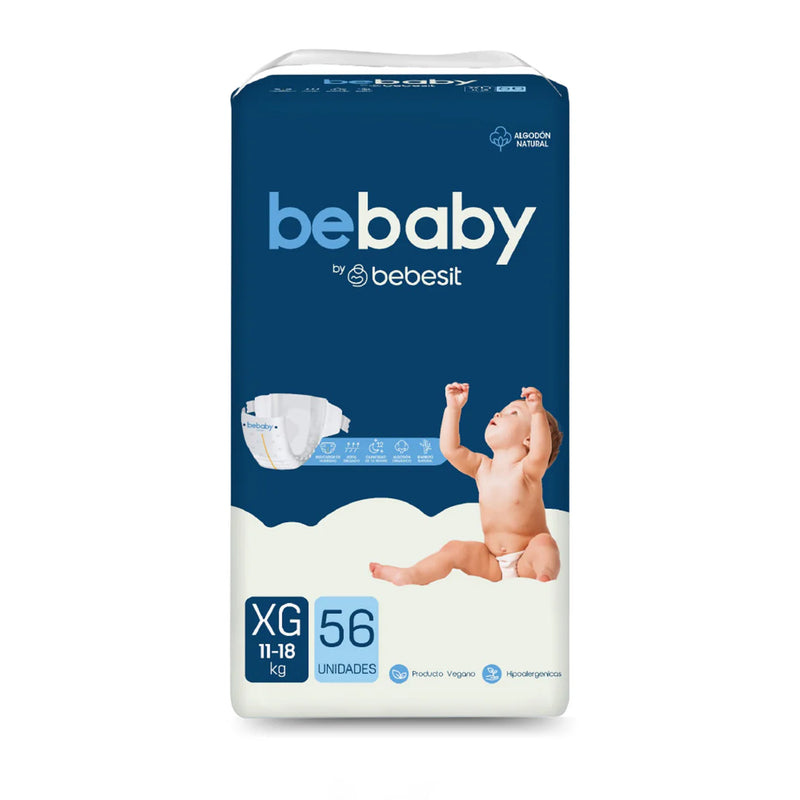 Pañales BeBaby Premium XG 56u Hipoalergénico, Bebesit