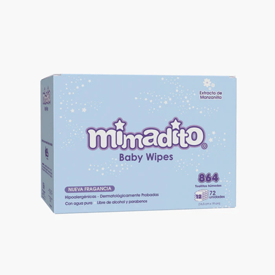 Caja 12 toallitas húmedas premium , 72 uds c/u, Mimadito - KIDSCLUB Tienda ONLINE