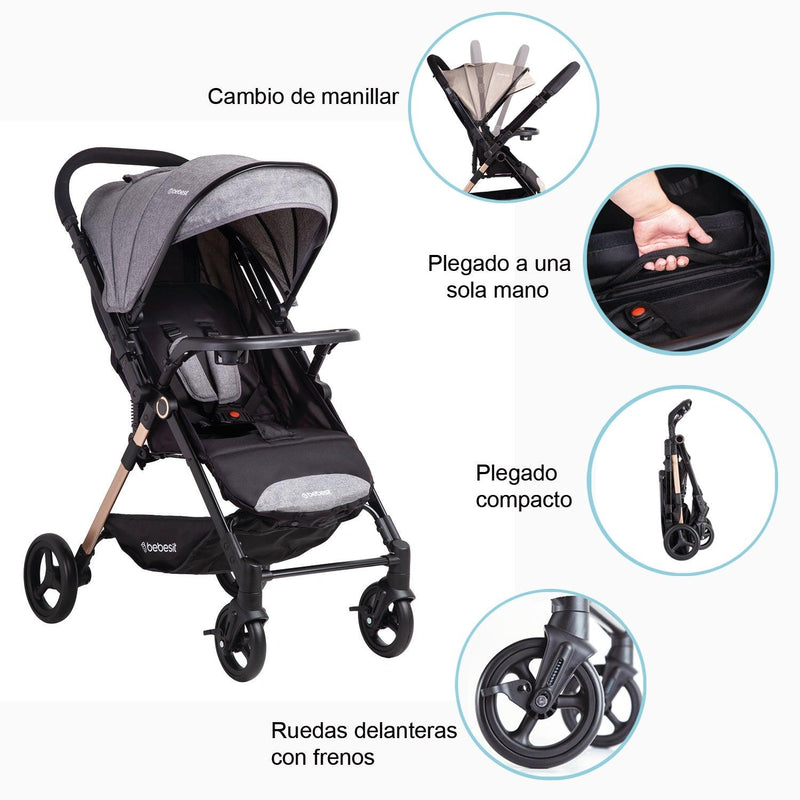 Coche de Paseo City Beige - KIDSCLUB Tienda ONLINE