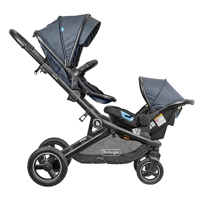 Coche doble travel system dueto Gris RS-13320-1, Bebeglo - KIDSCLUB Tienda ONLINE