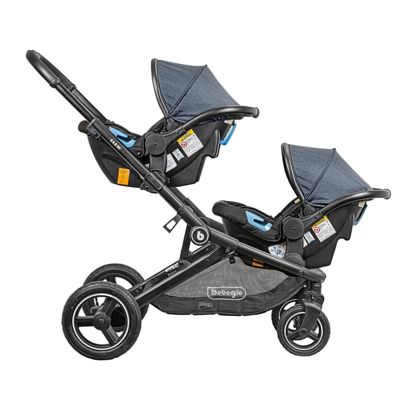 Coche doble travel system dueto Gris RS-13320-1, Bebeglo - KIDSCLUB Tienda ONLINE