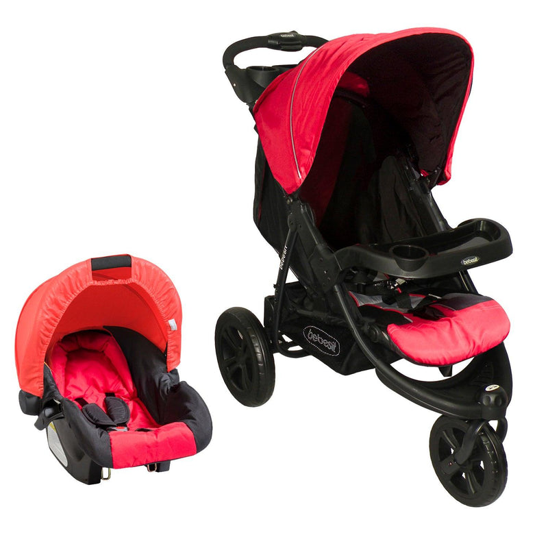 Coche Travel System Fox Negro con Rojo - KIDSCLUB Tienda ONLINE