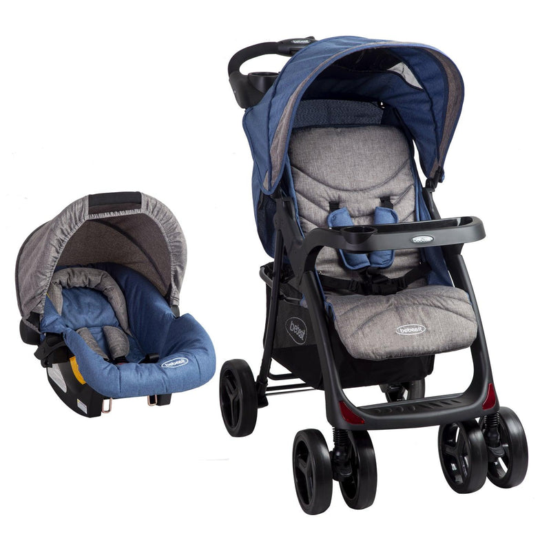 Coche Travel System Lisboa Gris Azul - KIDSCLUB Tienda ONLINE