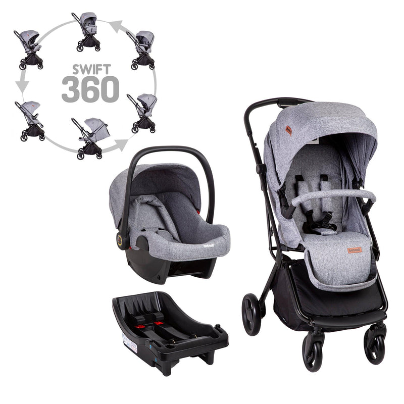 Coche Travel System Swift 360 Gris, Bebesit - KIDSCLUB Tienda ONLINE