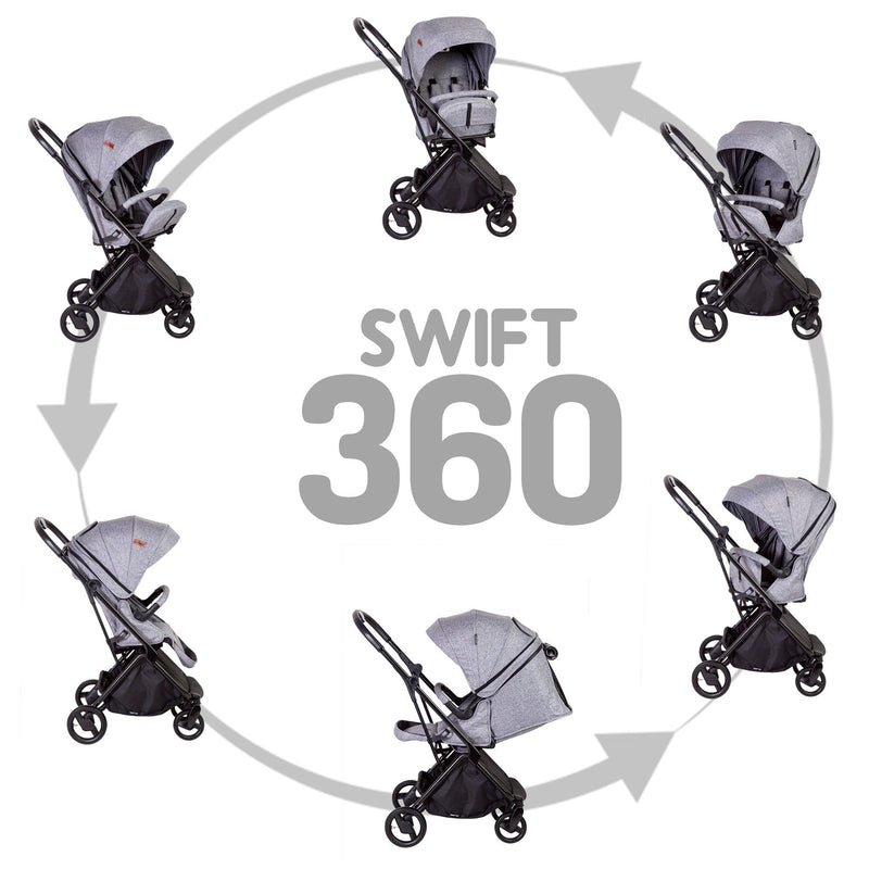 Coche Travel System Swift 360 Gris, Bebesit - KIDSCLUB Tienda ONLINE