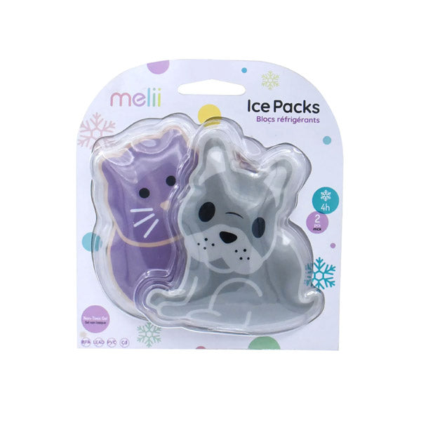 Pack de 2 Gel frios Ice Pack bulldog gato- Melii