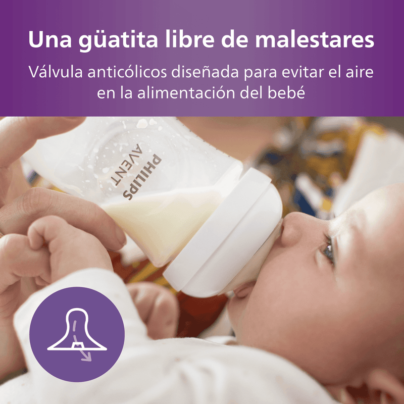 Mamadera Natural Response 260 ml 1 m 1 unidad, Avent - KIDSCLUB Tienda ONLINE