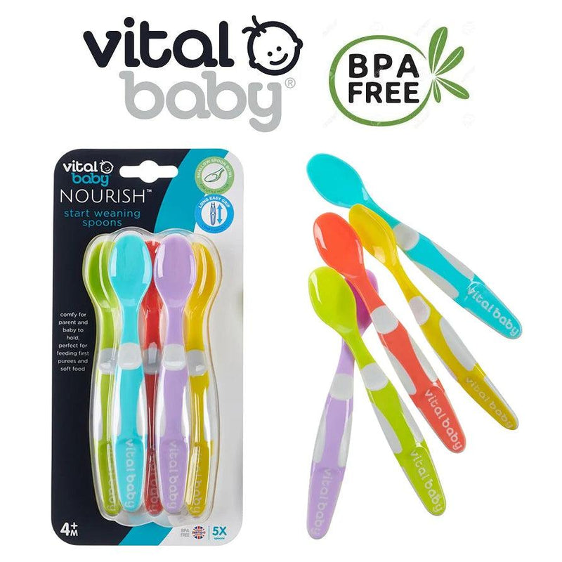 Pack de 5 cucharas de destete, Vital Baby - KIDSCLUB Tienda ONLINE