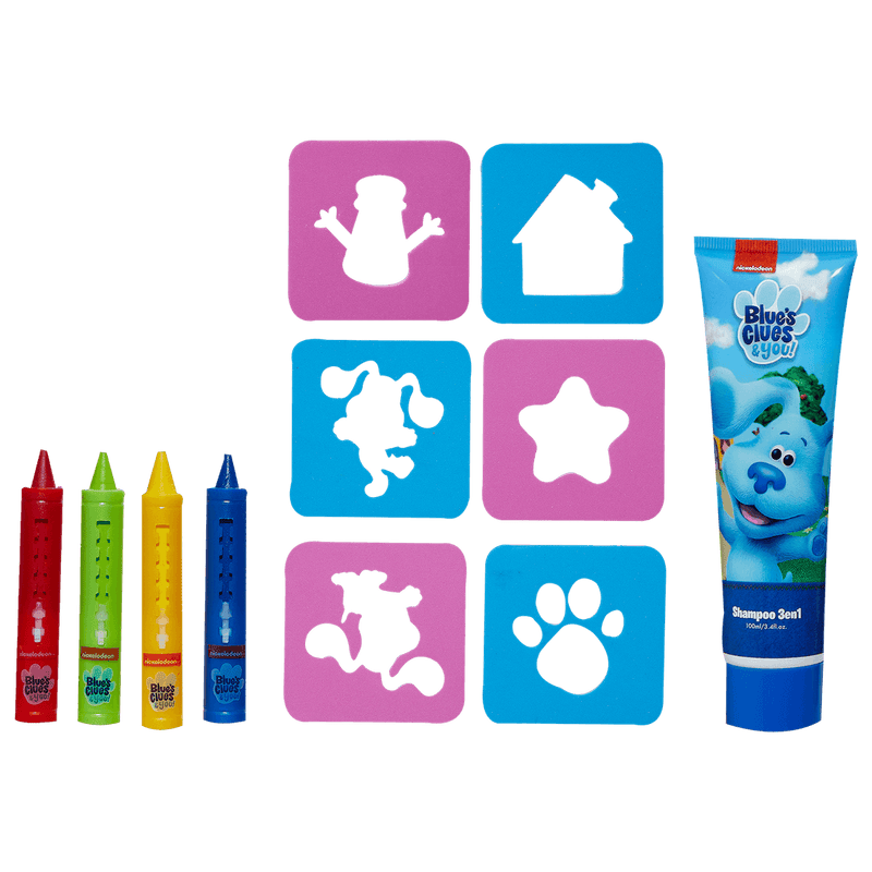 Set de Baño Pistas de blue - Shampoo 3 en 1 + Juego de Crayones, Gelatti - KIDSCLUB Tienda ONLINE