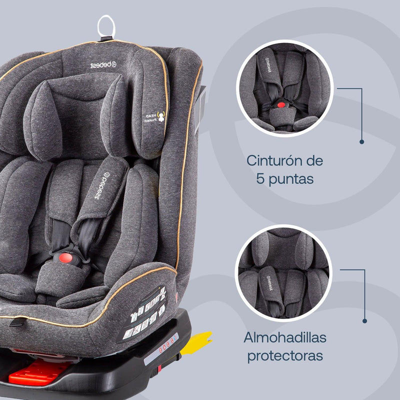 Silla de Auto Convertible Supra 360° Dark Gris, Bebesit - KIDSCLUB Tienda ONLINE