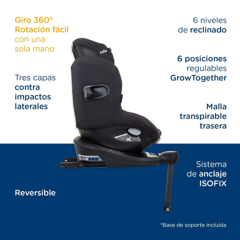 Silla de Auto i-Spin 360 Coal, Joie - KIDSCLUB Tienda ONLINE