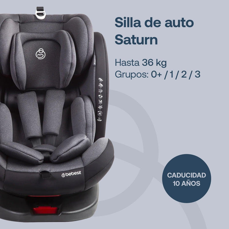 Silla de Auto Saturn Gris, Bebesit - KIDSCLUB Tienda ONLINE