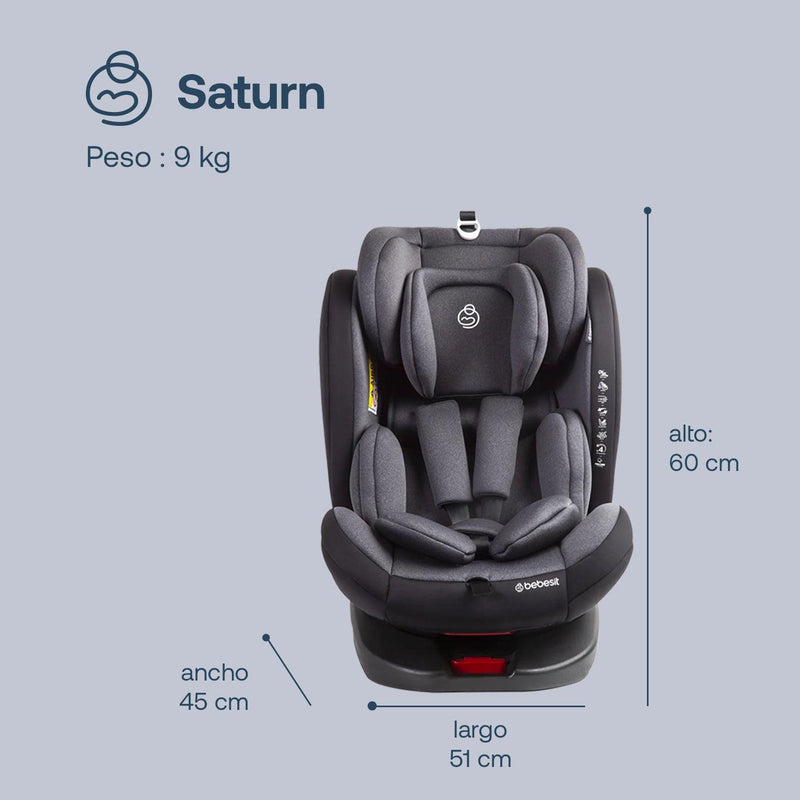 Silla de Auto Saturn Gris, Bebesit - KIDSCLUB Tienda ONLINE