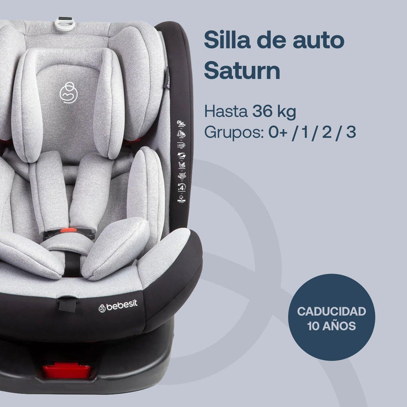 Silla de Auto Saturn Gris claro, Bebesit - KIDSCLUB Tienda ONLINE