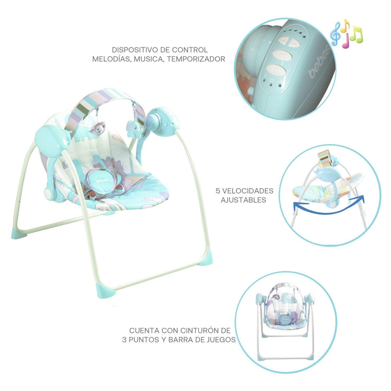 Silla Nido Balancín Mimo Celeste, Bebesit - KIDSCLUB Tienda ONLINE