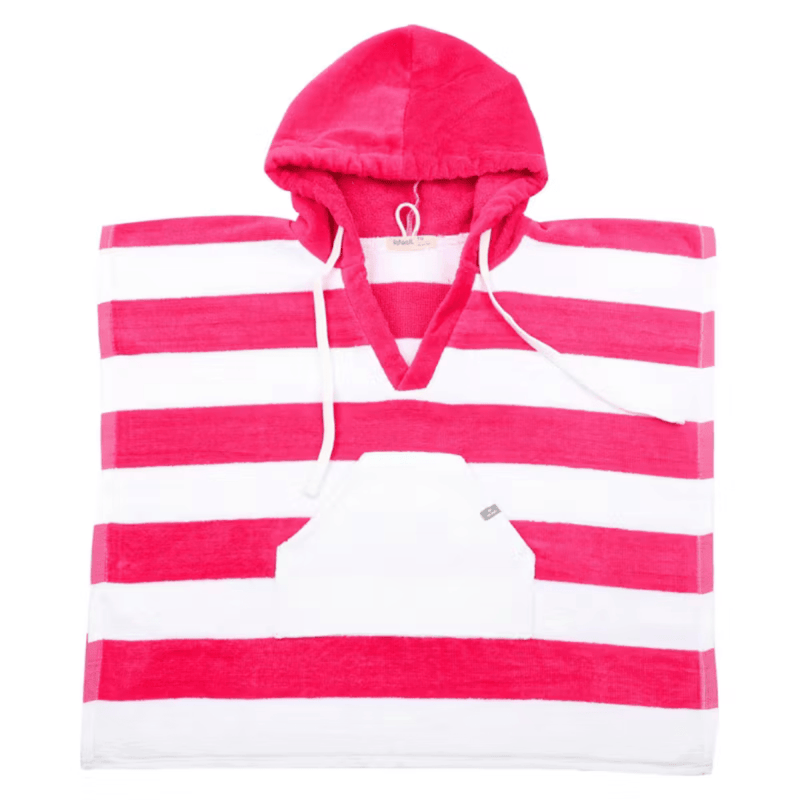 Toalla de Baño Con Capucha Rayas Fucsia, Infanti - KIDSCLUB Tienda ONLINE