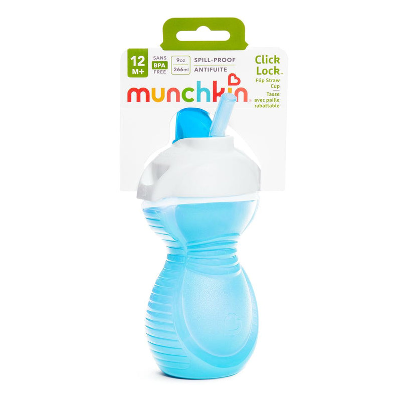 Vaso antiderrame c/bombilla flip click & lock 266 ml, Munchkin - KIDSCLUB Tienda ONLINE