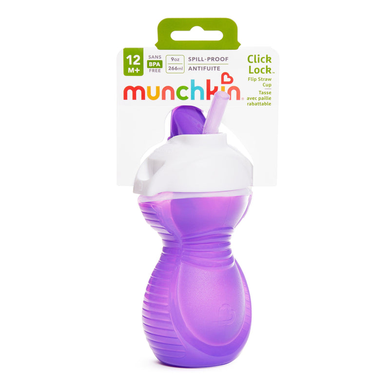 Vaso antiderrame c/bombilla flip click & lock 266 ml, Munchkin - KIDSCLUB Tienda ONLINE